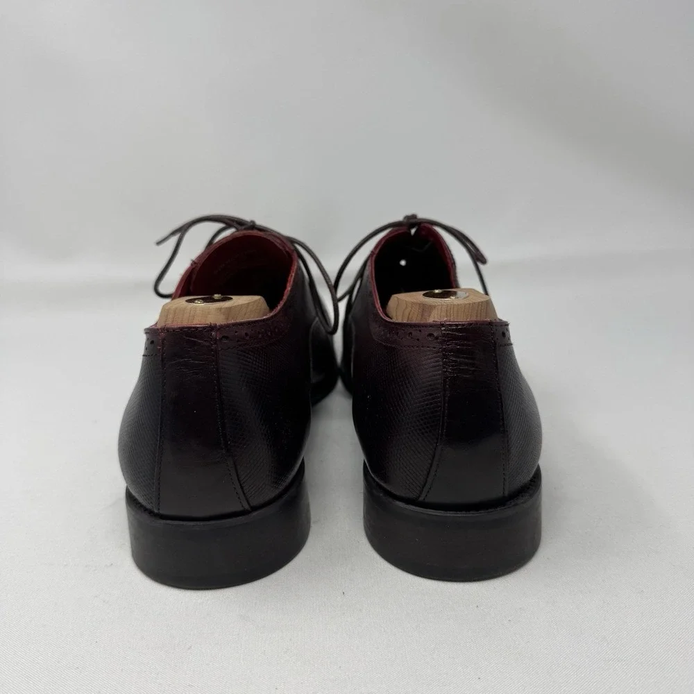 Moretti Black Label‎ Oxford Dress Shoes Men 12 Burgundy Cap Toe Leather